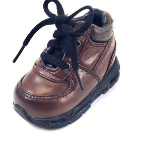 Nike Air Infant Brown Lace Up Leather Sneakers Size 4C